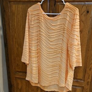 Chico's Orange Textured Women's Blouse